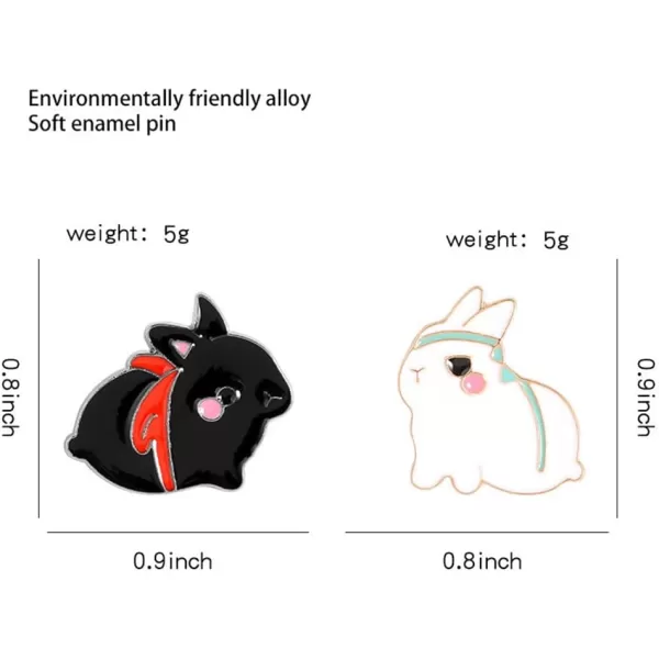 imageCouple Enamel Rabbit Brooches Pin for Women Girls Fashion Cute Cartoon Animals Costumes Badges Lapel Pins Dress Accessories Easter Valentine Anniversary Jewelry Gifts 2 PCS