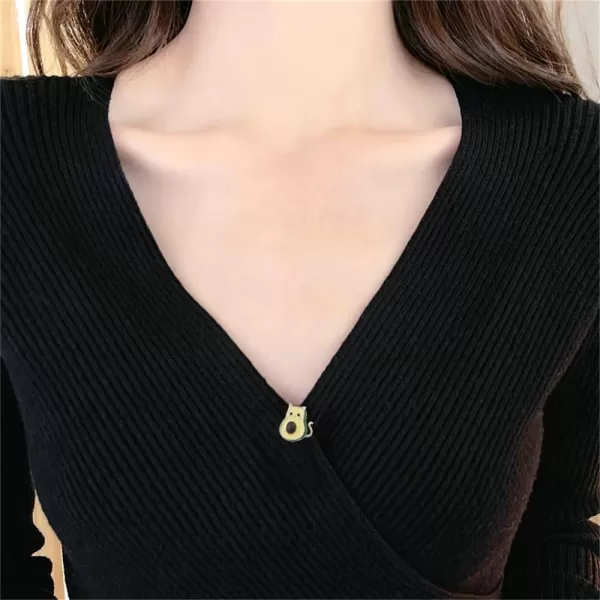 imageCute Cat Avocado Brooch Pin for Women Girls Teens Gold Plated Fashion Enamel Kitten Animal Brooches Lapel Dainty Small Dress Accessories Jewelry Boutonniere for Hat Bag Suit Tie Birthday Christmas