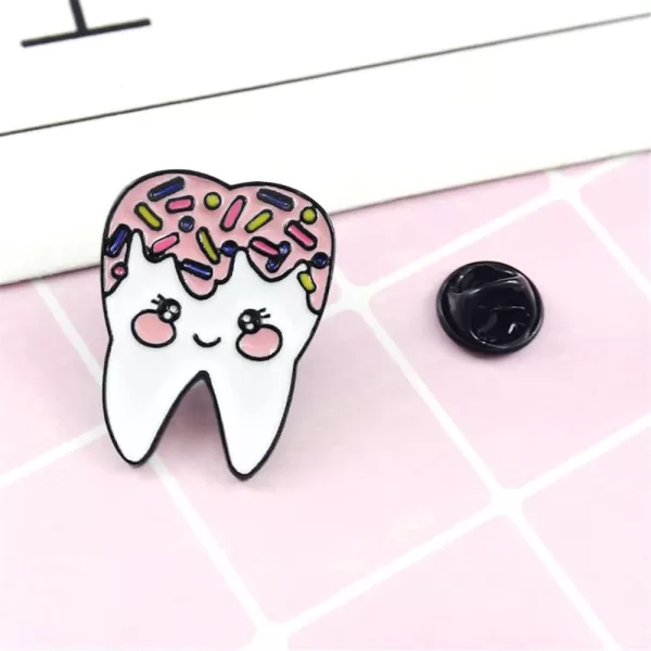 imageCute Enamel Teeth Brooch Pin for Women Girls Fashion Unisex Cartoon Costumes Badges Lapel Pins Campus Dress Accessories Medical Jewelry Souvenir Gift Doctor Nurse Graduation Student