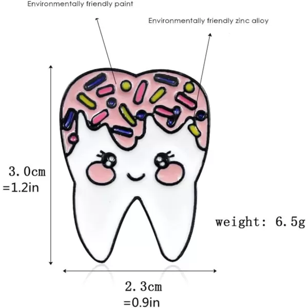 imageCute Enamel Teeth Brooch Pin for Women Girls Fashion Unisex Cartoon Costumes Badges Lapel Pins Campus Dress Accessories Medical Jewelry Souvenir Gift Doctor Nurse Graduation Student