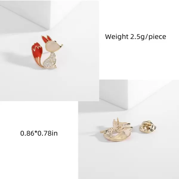 imageCute Rhinestone Fox Brooch Pin for Women Girls Teens Gold Plated Fashion Enamel Animal Brooches Lapel Dainty Small Dress Accessories Jewelry Boutonniere for Hat Bag Suit Tie Birthday Christmas