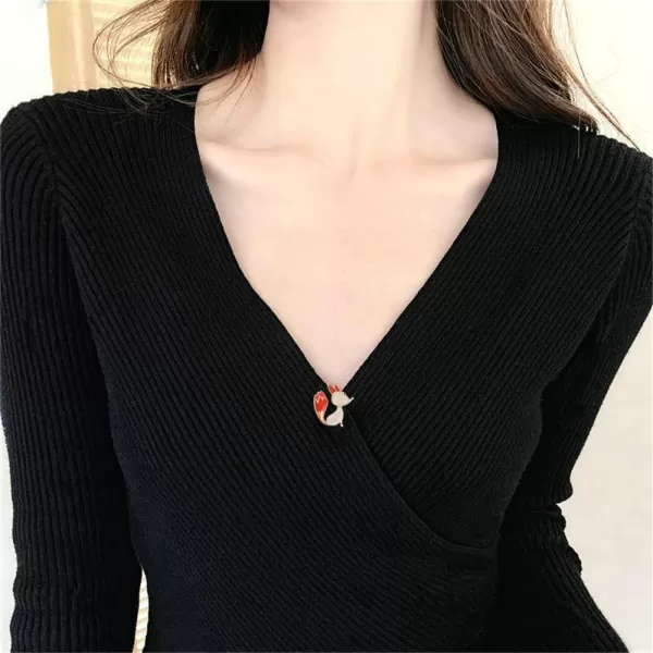 imageCute Rhinestone Fox Brooch Pin for Women Girls Teens Gold Plated Fashion Enamel Animal Brooches Lapel Dainty Small Dress Accessories Jewelry Boutonniere for Hat Bag Suit Tie Birthday Christmas
