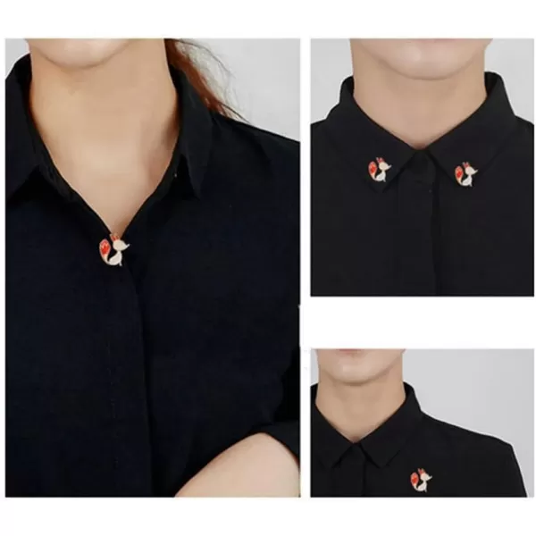 imageCute Rhinestone Fox Brooch Pin for Women Girls Teens Gold Plated Fashion Enamel Animal Brooches Lapel Dainty Small Dress Accessories Jewelry Boutonniere for Hat Bag Suit Tie Birthday Christmas