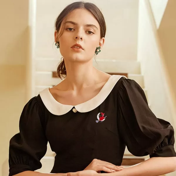 imageCute Witch Hat Brooch for Women Girls Fashion Rhinestone Halloween Christmas Decoration Enameled Crescent Moon Brooches Lapel Pin Dress Accessories Decor Delicate Jewelry Gifts for Daughter