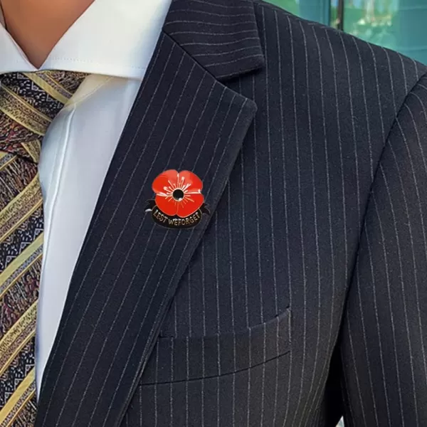 imageEnamel Poppy Flower Brooches Pin Set for Women Men Veterans Cute Red Purple Lest We Forget Statement Badges Lapel Pins Remembrance Memorial Day Jewelry Souvenir Gifts 2 Pieces