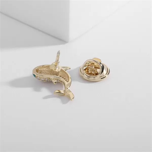 imageRhinestone Dolphin Animal Brooch Pin for Women Girls Gold Plated Fashion Enamel Ocean Sea Fish Brooches Lapel Dainty Small Cute Dress Accessories Jewelry Boutonniere for Hat Bag Suit Tie Birthday Christmas