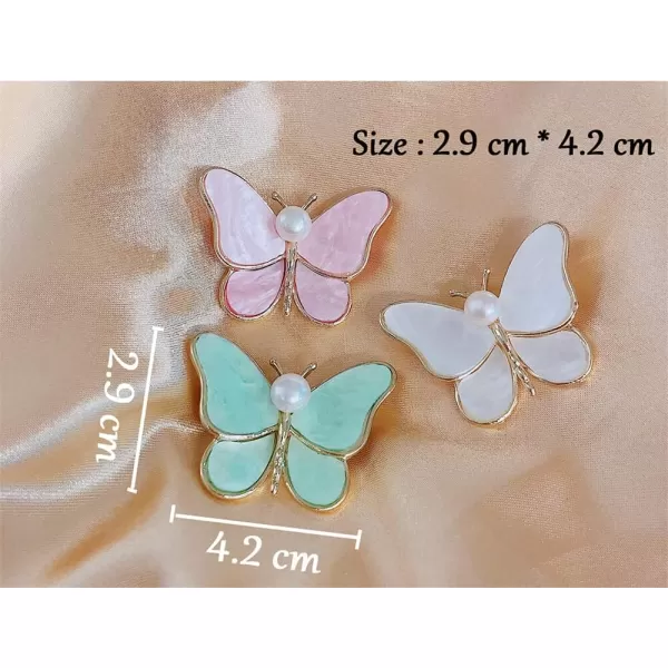 imageShell Pearl Butterfly Brooch Pin for Women Girls Fashion Gold Plated Winged Brooches Pins Necktie Dress Accessories Bouquet Decor Elegant Wedding Birthday Anniversary Jewelry Gifts for Mom Sister