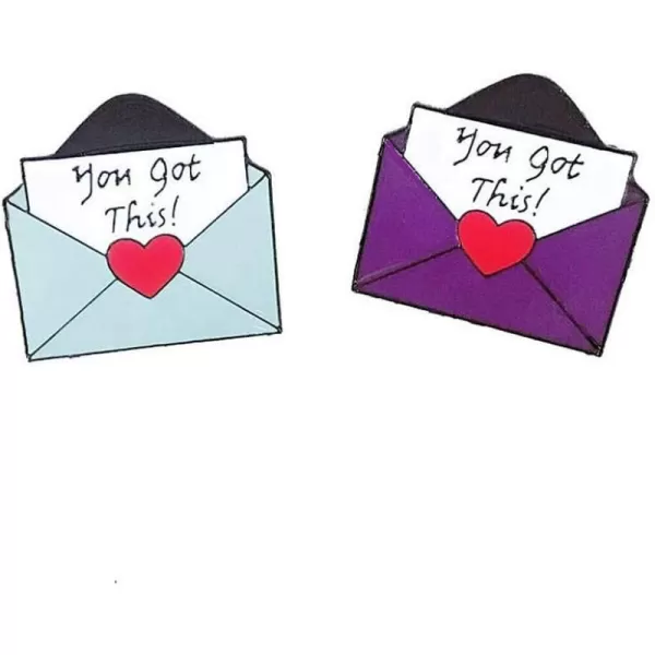 imageCute Heart Message Lapel Pins Set for Women Girls Men Enamel Friendship Love Inspired You Got This Envelope Brooches Badge Velentine Gift for Friend Sister