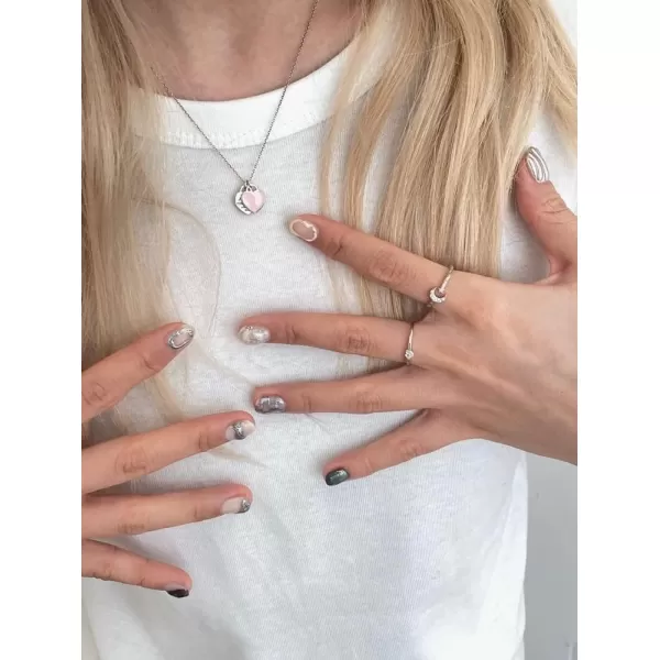 imageCZ Crescent Moon Star Ring 925 Sterling Silver for Women Daughters Adjustable Moon Rings AAA Cubic Zirconia Cute Hammered Open Wrap Expandable Comfort Fit Jewelry Dainty