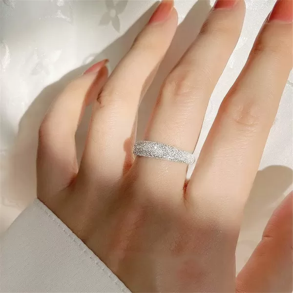 imageDtja Shiny Sequins Sterling Silver Spinner Ring for Women Girls Pave Sandblast Thick Wedding Open Band Statement Expandable Promise Rings Comfort Fit Hypoallergenic Fashion Jewelry Gifts for Her