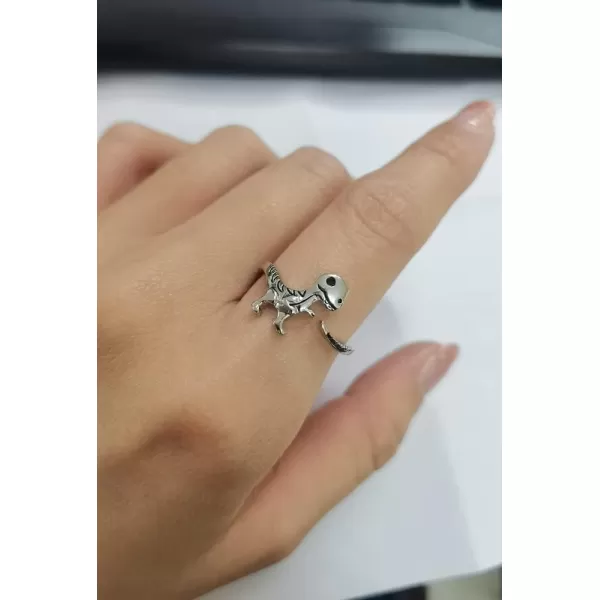imageOpen Dinosaur Ring for Women Cute Adjustable Expandable Tyrannosaurus Statement Finger Rings Comfort Fit Easter Halloween Birthday Jewelry Dainty