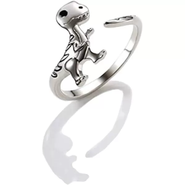 imageOpen Dinosaur Ring for Women Cute Adjustable Expandable Tyrannosaurus Statement Finger Rings Comfort Fit Easter Halloween Birthday Jewelry Dainty