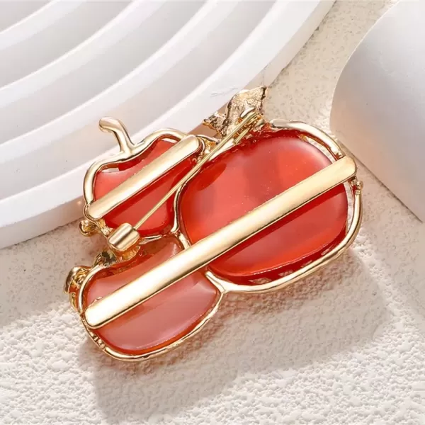 image3 Rhinestone Pumpkins Brooch Pin for Women Girls Gold Tone Fashion Crystal Halloween Thanksgiving Fruit Brooches Lapel Pins Cute Fall Holiday Festival Hat Bag Suit Dress Accessories Jewelry Gift