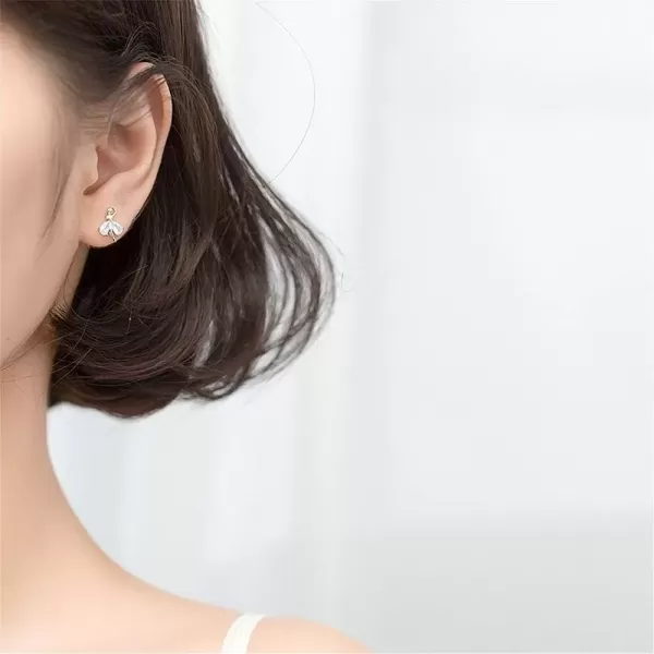 imageCrystal Ballet Dancer Sterling Silver Stud Earrings for Women CZ Nickel Free Tiny Small Dancing Ballerina Cartilage Cuff Tragus Lucky Post Dainty Cute Jewelry Gifts for Daughter