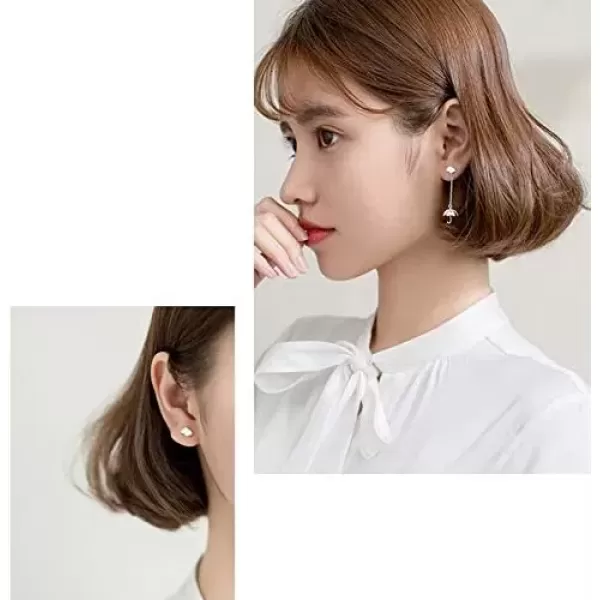 imageCute Cloud Umbrella Sterling Silver Small Stud Earrings for Women Hypoallergenic Nickel Free for Piercing Ear Huggie Asymmetrical Dangle Studs Earring Personalized Unique Jewelry