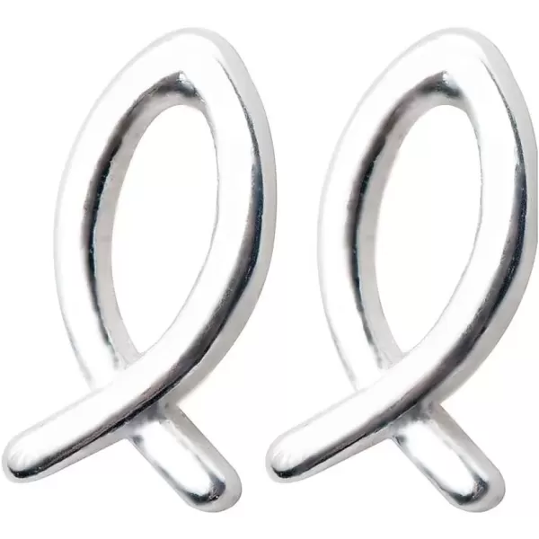 imageCute Fish Sterling Silver Tiny Stud Earrings for Women Hypoallergenic Minimalist Ichthus