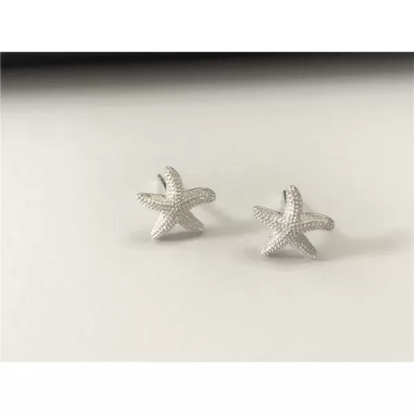 imageHuggie Starfish Stud Earrings for Women S925 Sterling Silver SilverToned Dainty Charm Tiny Small Star Sea Coral Starfish Earrings Post Pin Hypoallergenic Beach Jewelry Gift