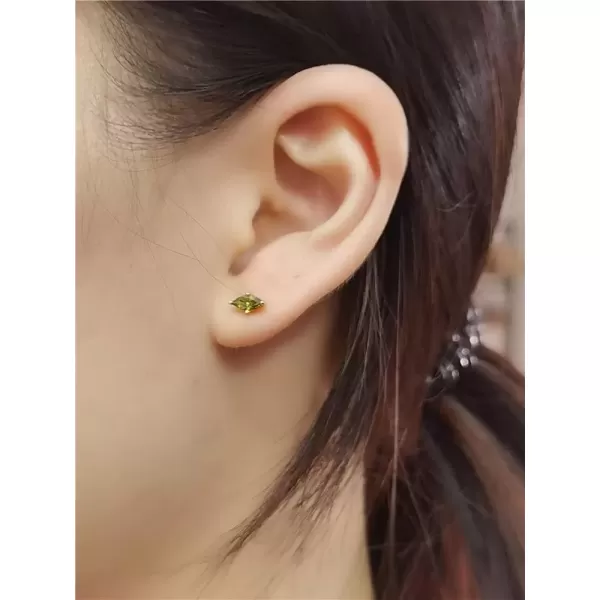 imageMinimalist Green Peridot 925 Sterling Silver Small Stud Earrings for Women GoldTone Tiny Mini Crystal Birthstone Studs Cartilage Tragus Post Hypoallergenic Piercing Birthday Jewelry Gifts