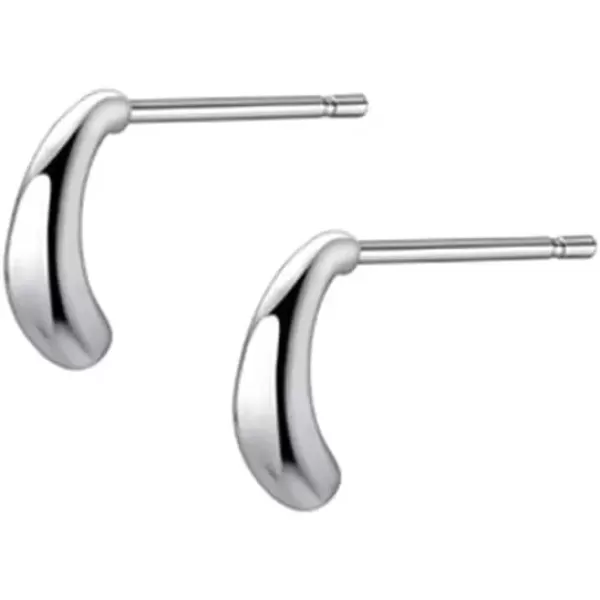 imageSterling Silver Mini Curved Bar Earrings for Women Girls 14K Gold Plated Minimalist Tiny Short Bars Teardrop Stud Cartilage Tragus Post Hypoallergenic Dainty Jewelry GiftsSilvery 8mm