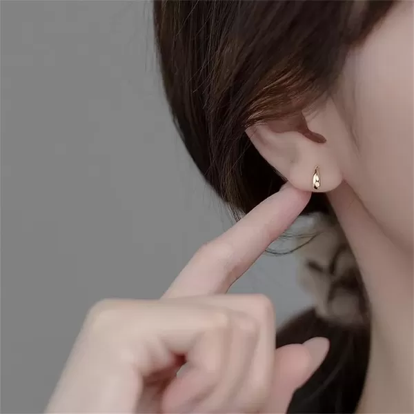 imageSterling Silver Mini Curved Bar Earrings for Women Girls 14K Gold Plated Minimalist Tiny Short Bars Teardrop Stud Cartilage Tragus Post Hypoallergenic Dainty Jewelry GiftsGolden 8mm
