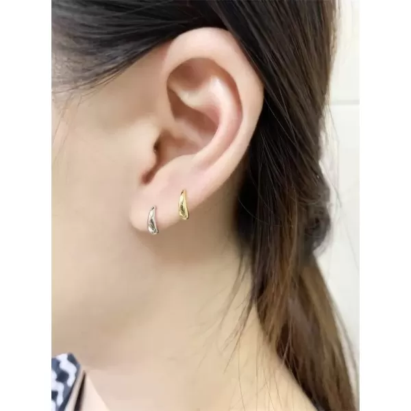 imageSterling Silver Mini Curved Bar Earrings for Women Girls 14K Gold Plated Minimalist Tiny Short Bars Teardrop Stud Cartilage Tragus Post Hypoallergenic Dainty Jewelry GiftsSilvery 8mm