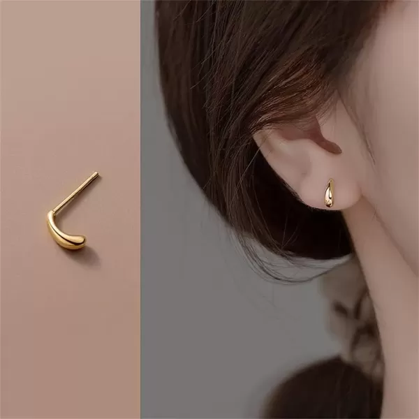 imageSterling Silver Mini Curved Bar Earrings for Women Girls 14K Gold Plated Minimalist Tiny Short Bars Teardrop Stud Cartilage Tragus Post Hypoallergenic Dainty Jewelry GiftsGolden 8mm