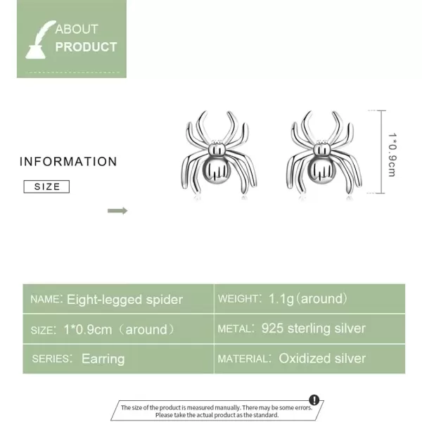 imageVintage Spider Stud Earrings for Women Girls 925 Sterling Silver Hypoallergenic Halloween Small Animal Pet Cartilage Tragus Post Creative 3D Jewelry Unique Gifts for Friend