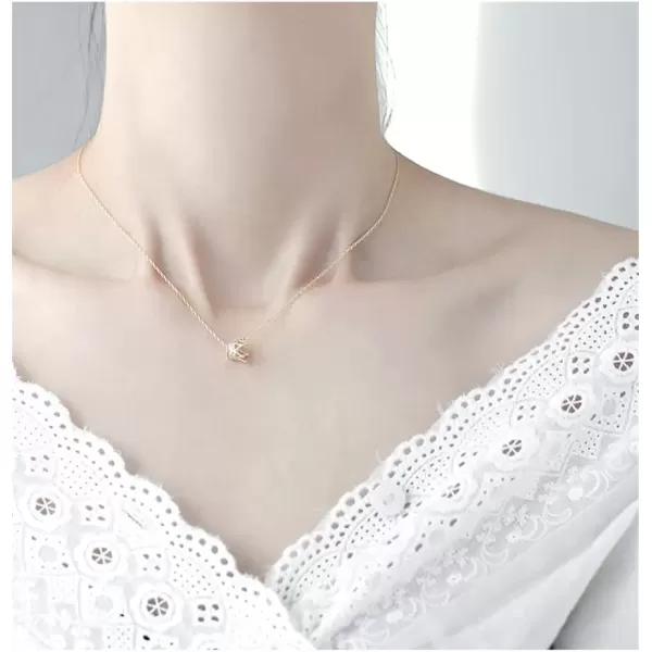 imagePrincess Crown Charm Necklace for Women Girls 925 Sterling Silver Delicate Cute Crystal CZ Queen Royal Tiara Pendant Luck Choker 18quot Silver Chain Adjustable Dainty Wedding Jewelry Birthday Gift BoxGoldToned