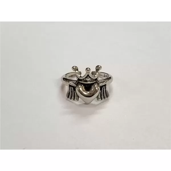 imageVintage Heart Crown Angel Wing Adjustable Open Wrap Ring for Women Girls 925 Silver Plated Retro Love Engagement Statement Expandable Finger Rings Comfort Fit Valentine Birthday Jewelry Gift Size 78