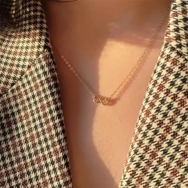 imageYellow Infinity Love Pendant Necklace for Women 925 Sterling Silver Simple Cute Choker Chain Dainty Wedding Birthday Christmas Jewelry