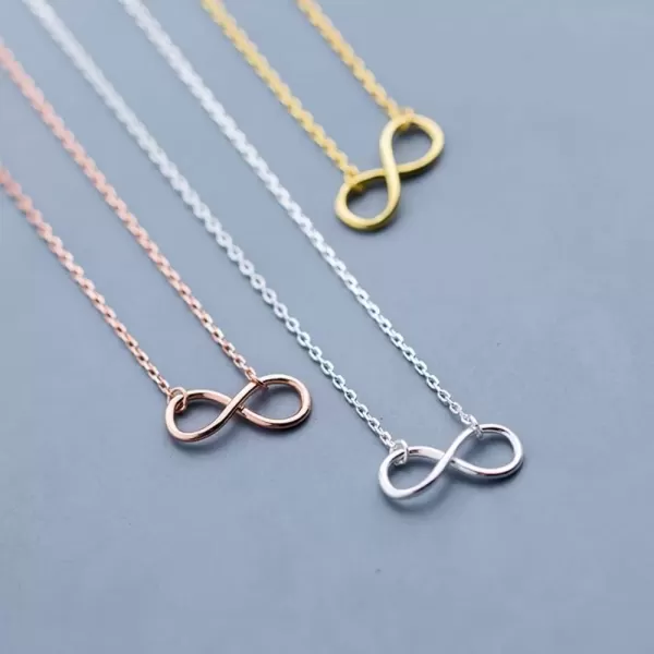 imageYellow Infinity Love Pendant Necklace for Women 925 Sterling Silver Simple Cute Choker Chain Dainty Wedding Birthday Christmas Jewelry