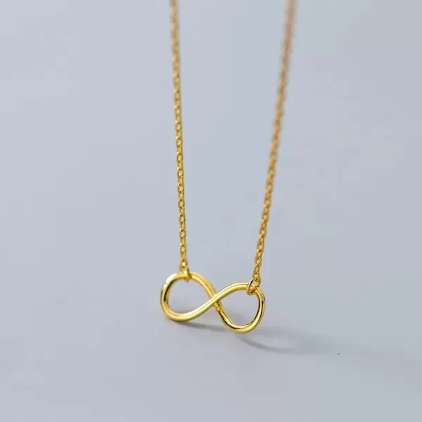 imageYellow Infinity Love Pendant Necklace for Women 925 Sterling Silver Simple Cute Choker Chain Dainty Wedding Birthday Christmas Jewelry