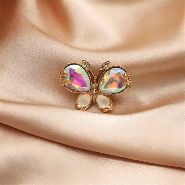 imageBig Butterfly Statement Ring for Women Girls Gold Antique Mosaic Crystal CZ Wedding Engagement Expandable Open Wrap Finger Rings Adjustable Comfort Fit Boho Indian Bollywood Style Exaggerated Y2K Jewelry
