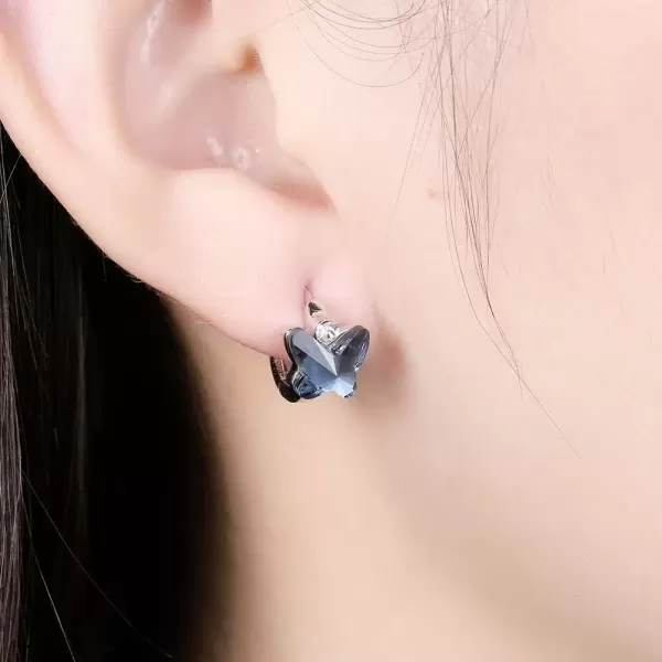 imageCZ Butterfly Tiny Small Hoop Earrings for Women Teen Girls Cartilage Sleeper Dainty Hoops 925 Sterling Silver Crystal Hypoallergenic Gifts for Daughter