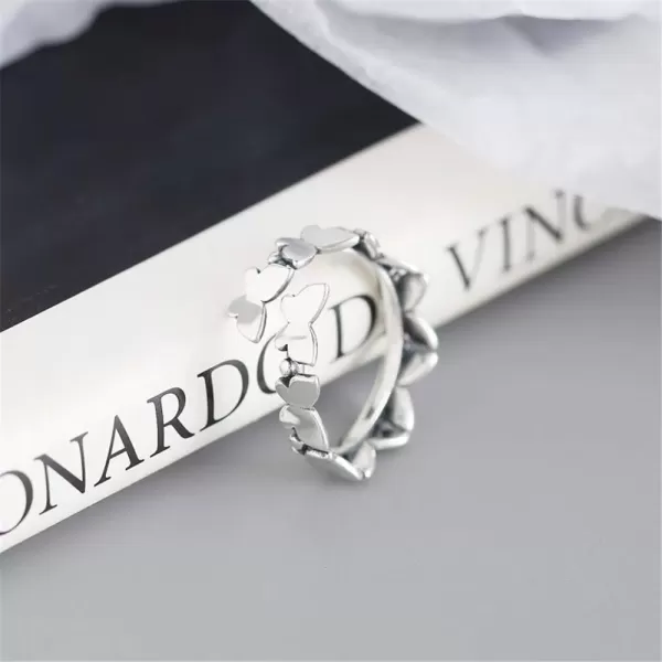 imageDtja Butterfly 925 Sterling Silver Ring for Women Vintage Oxidized Ball Bead Expandable Open Rings Adjustable Boho Hand Made Jewelry Birthday Anniversary Christmas Valentines