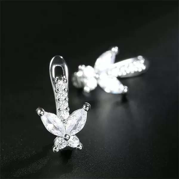 imageHuggie CZ Butterfly Small Hoop 14G Piercing Earrings for Women 925 Silver Plated Delicate Diamond Lever Back ClickTop Wedding Birthday Graduation Jewelry Gift for Daughter Sister