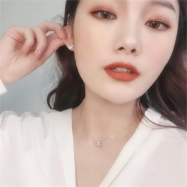 imageSterling Silver Cute Butterfly Necklace for Women Teen Girls Crystal Cubic Zirconia Charm Dainty Small Pendant Choker Necklace Adjustable Chain 18quot Fashion Jewelry silver