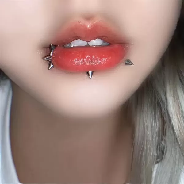 imageDtja Hypoallergenic Spike Nose Ring 16G Surgical Steel Septum Jewelry for Women Unisex Hinged Segment Ring Body Piercing Nose Hoop Lip Rings Fashion Helix Cartilage Rook Earrings 8mm Inner 1 Piece