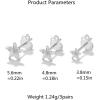 image3 Pairs Tiny Starfish Stud Earrings Sterling Silver Set for Women Girls Cute Star Cartilage 20g Studs Tragus Post Pin Hypoallergenic Piercing Body Jewelry Dainty Gifts