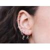 imageAsymmetrical Star Moon Dangle Hoop Earrings for Women S925 Sterling Silver Charms Tiny Star Crescent Moon Drop Dangling Polished Cartilage Leverback Earrings Cute Jewelry