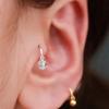 imageCZ Bezel Dangle Hoop Earrings for Women Girls 925 Sterling Silver Charms Minimalist Tiny Round Cubic Zirconia Drop Dangling Cartilage Helix Tragus Diamond Solicate Hypoallergenic JewelrySilverToned