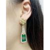 imageCZ Champagne Bottle Dangle Earrings for Women Girls Handmade Rhinestone Crystal Stud Celebration Statement Drop Dangling Dainty Mardi Gras Holiday Valentine Festival Jewelry GiftsClear