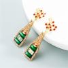imageCZ Champagne Bottle Dangle Earrings for Women Girls Handmade Rhinestone Crystal Stud Celebration Statement Drop Dangling Dainty Mardi Gras Holiday Valentine Festival Jewelry GiftsRed