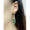 imageCZ Champagne Bottle Dangle Earrings for Women Girls Handmade Rhinestone Crystal Stud Celebration Statement Drop Dangling Dainty Mardi Gras Holiday Valentine Festival Jewelry GiftsRed