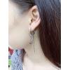 imageCrescent Moon Tassel Chain Dangle Drop Huggie Hoop Earrings for Women Men 316 Surgical Stainless Steel Charms Dangling Minimalist Small Hoop Cartilage Fashion Unique BTS Fans Jewelry