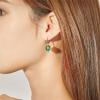 imageDainty Blue Earth Drop Dangle Small Hoop Earrings for Women Girls 925 Sterling Silver Gold Continents Round Murano Glass Ball Earring for Sensitive Ear Fashion Jewelry Souvenir Gift