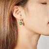 imageDainty Blue Earth Drop Dangle Small Hoop Earrings for Women Girls 925 Sterling Silver Gold Continents Round Murano Glass Ball Earring for Sensitive Ear Fashion Jewelry Souvenir Gift