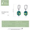 imageDainty Blue Earth Drop Dangle Small Hoop Earrings for Women Girls 925 Sterling Silver Gold Continents Round Murano Glass Ball Earring for Sensitive Ear Fashion Jewelry Souvenir Gift