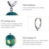 imageDainty Blue Earth Drop Dangle Small Hoop Earrings for Women Girls 925 Sterling Silver Gold Continents Round Murano Glass Ball Earring for Sensitive Ear Fashion Jewelry Souvenir Gift