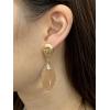 imageGeometric Crystal Dangle Drop Statement Earrings for Women Hypoallergenic Hammered Teardrop Gold Tone Dangling Studs Lightweight Earring Fashion Y2K Transparent Valentine Birthday Jewelry Pink